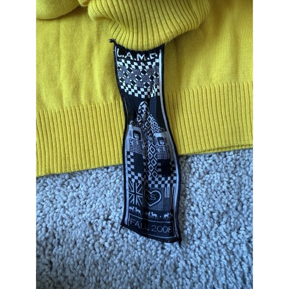 VTG l.a.m.b. sweater fall 2008 yellow Turtleneck Long Sleeve Size XS Women's Y2K - Picture 6 of 8